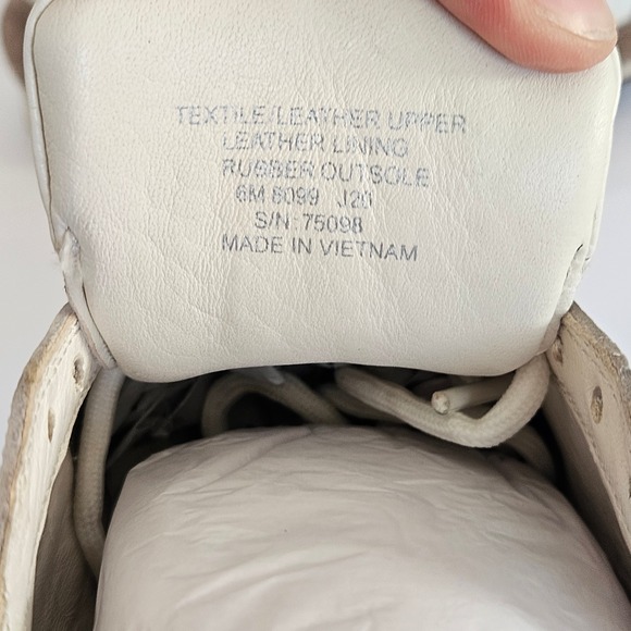 Tory Burch Cream Leather & Suede Logo Sneakers | Size US 6 | Neutral Trainer - Picture 7 of 13